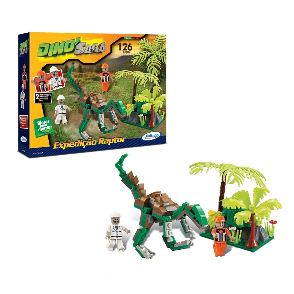 Blocos de Montar Dinossauro Expedição Raptor 126 peças Xalingo - xalingo