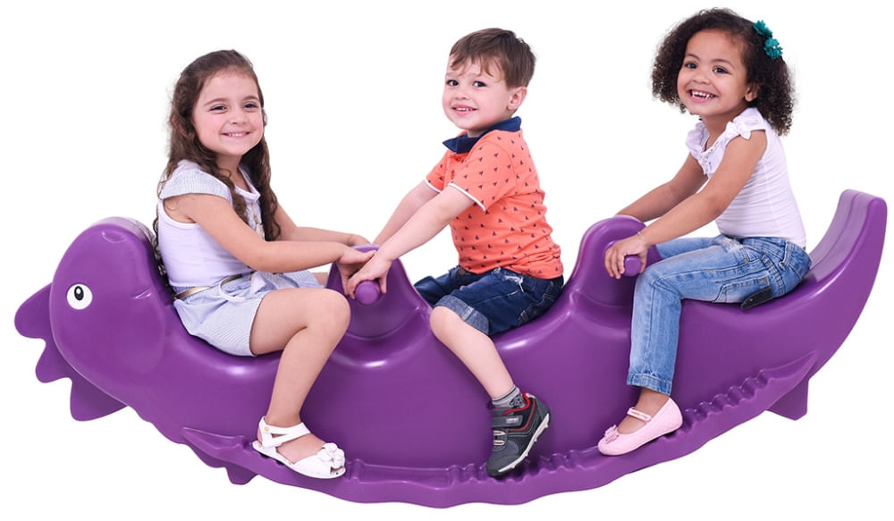 Gangorra Infantil Dinossauro Roxo Xalingo