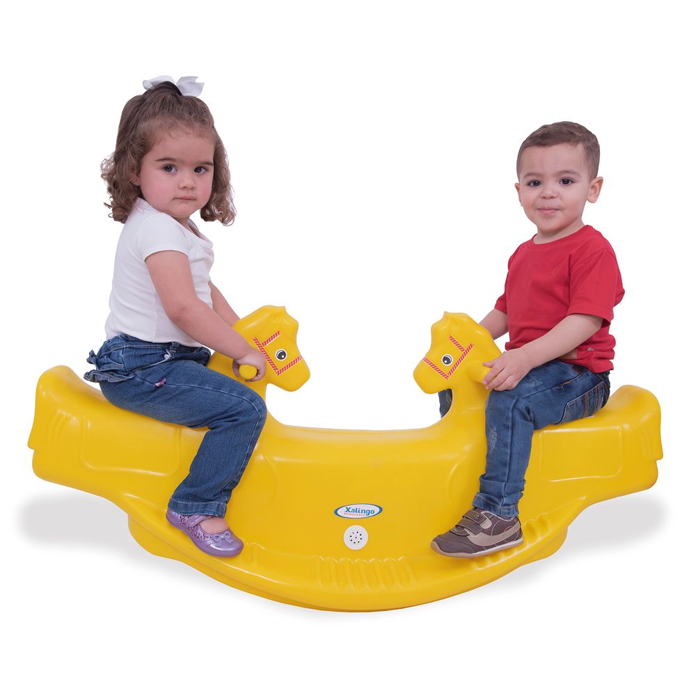 Gangorra Infantil Cavalinho Amarelo com SOM Xalingo - xalingo