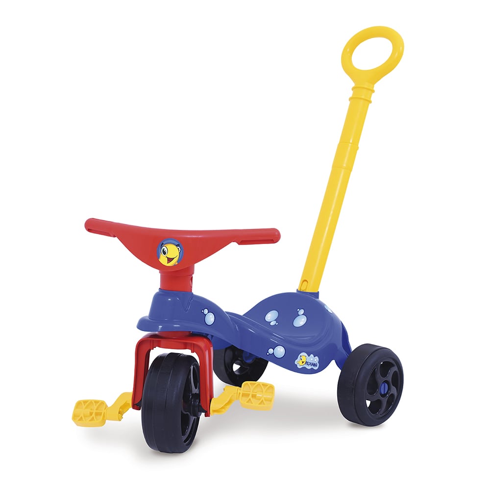 Triciclo infantil com empurrador