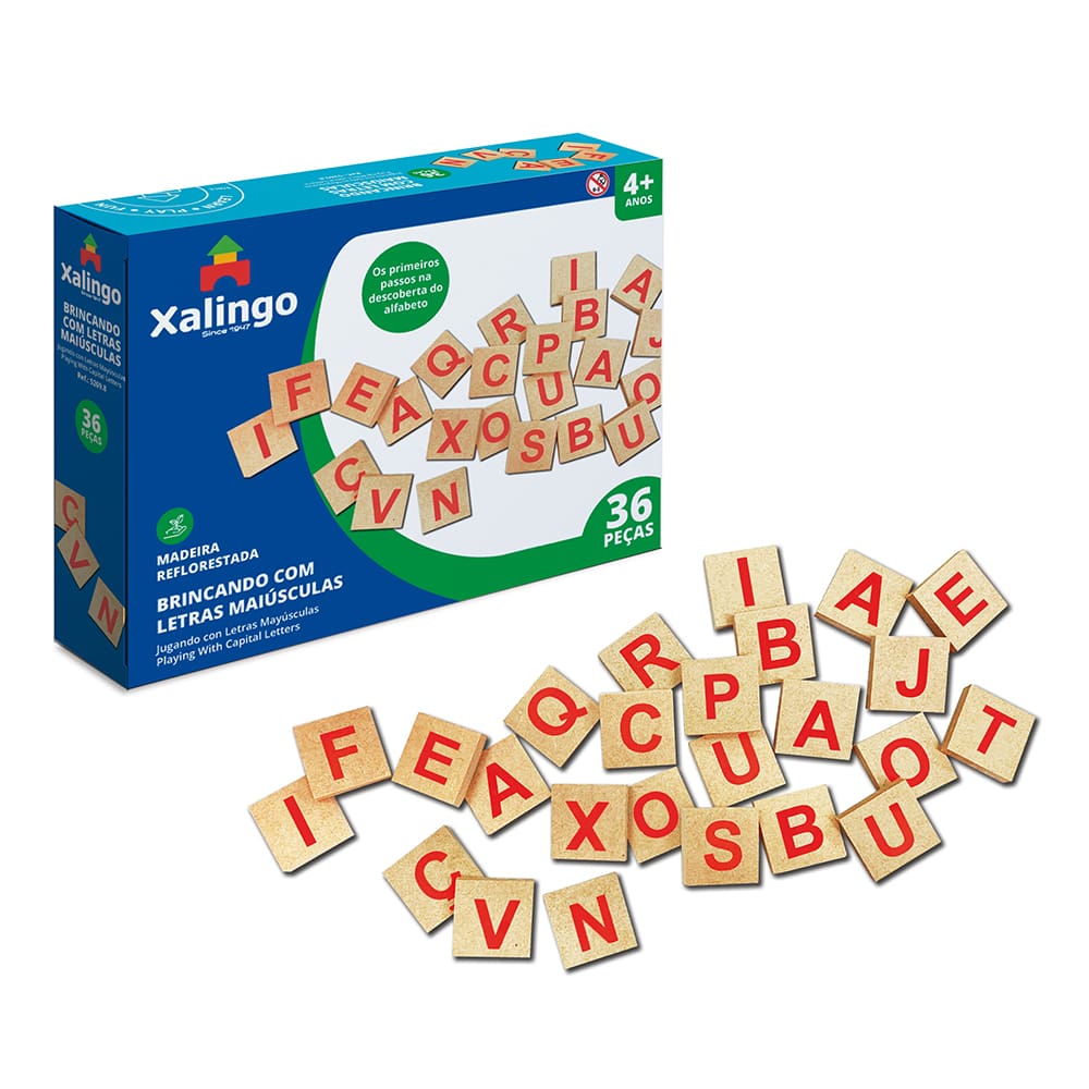 Jogo Brincando com Letras Maiúsculas 36 Peças Xalingo