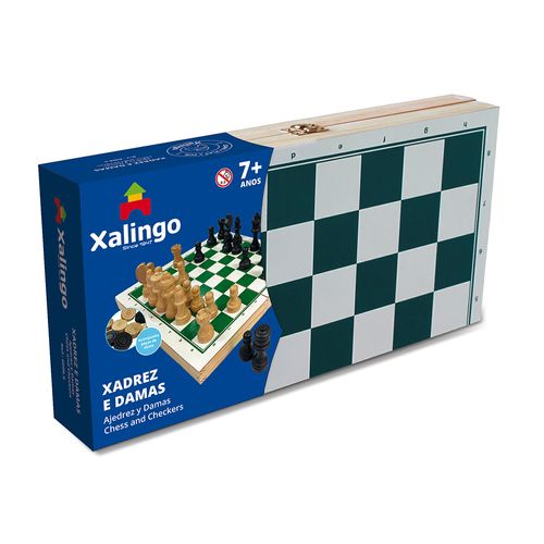 Jogo de xadrez - Brinquedo Educativo Tradicional em Madeira