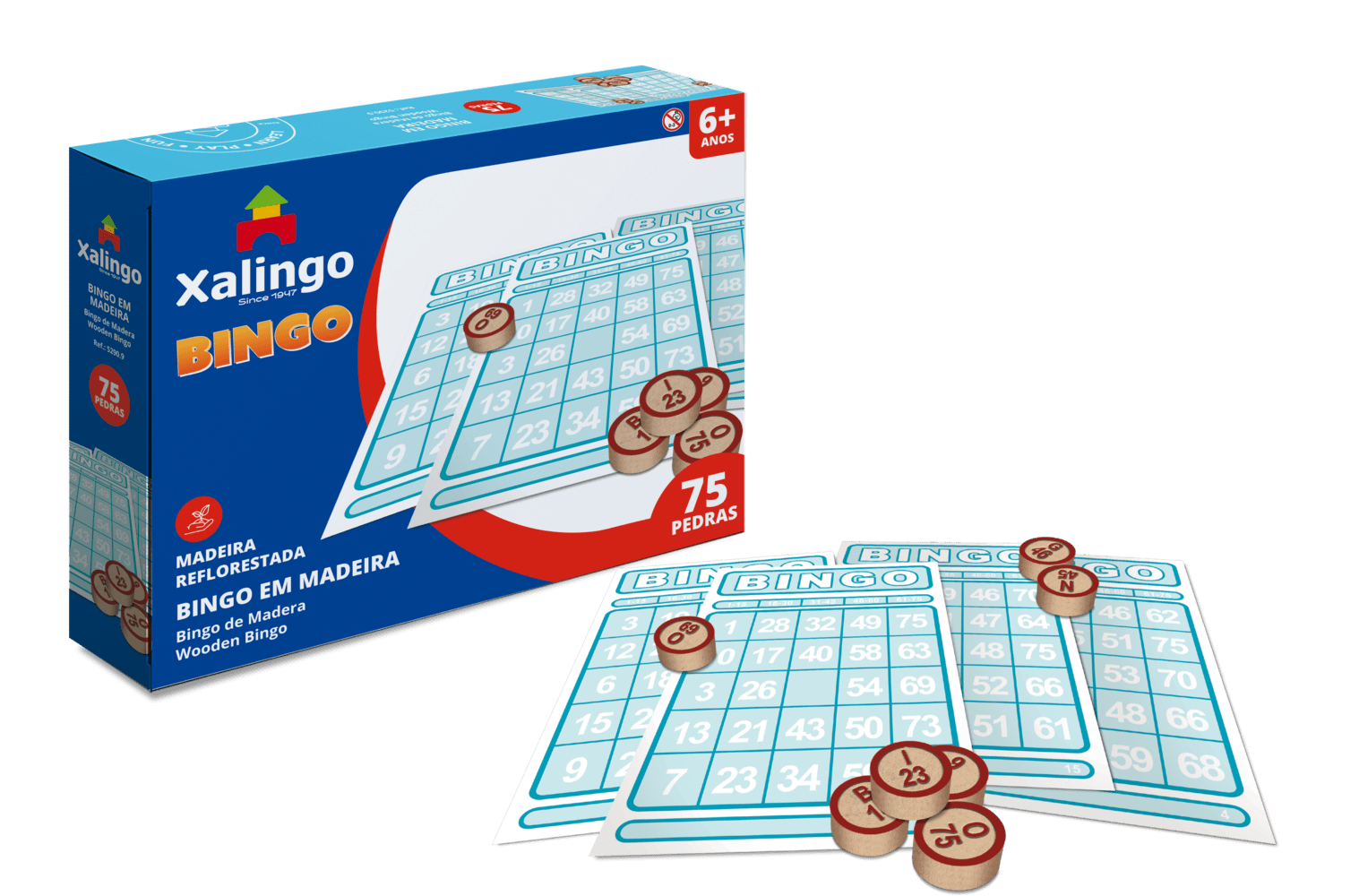 Jogo Bingo Pedras de Madeira Xalingo