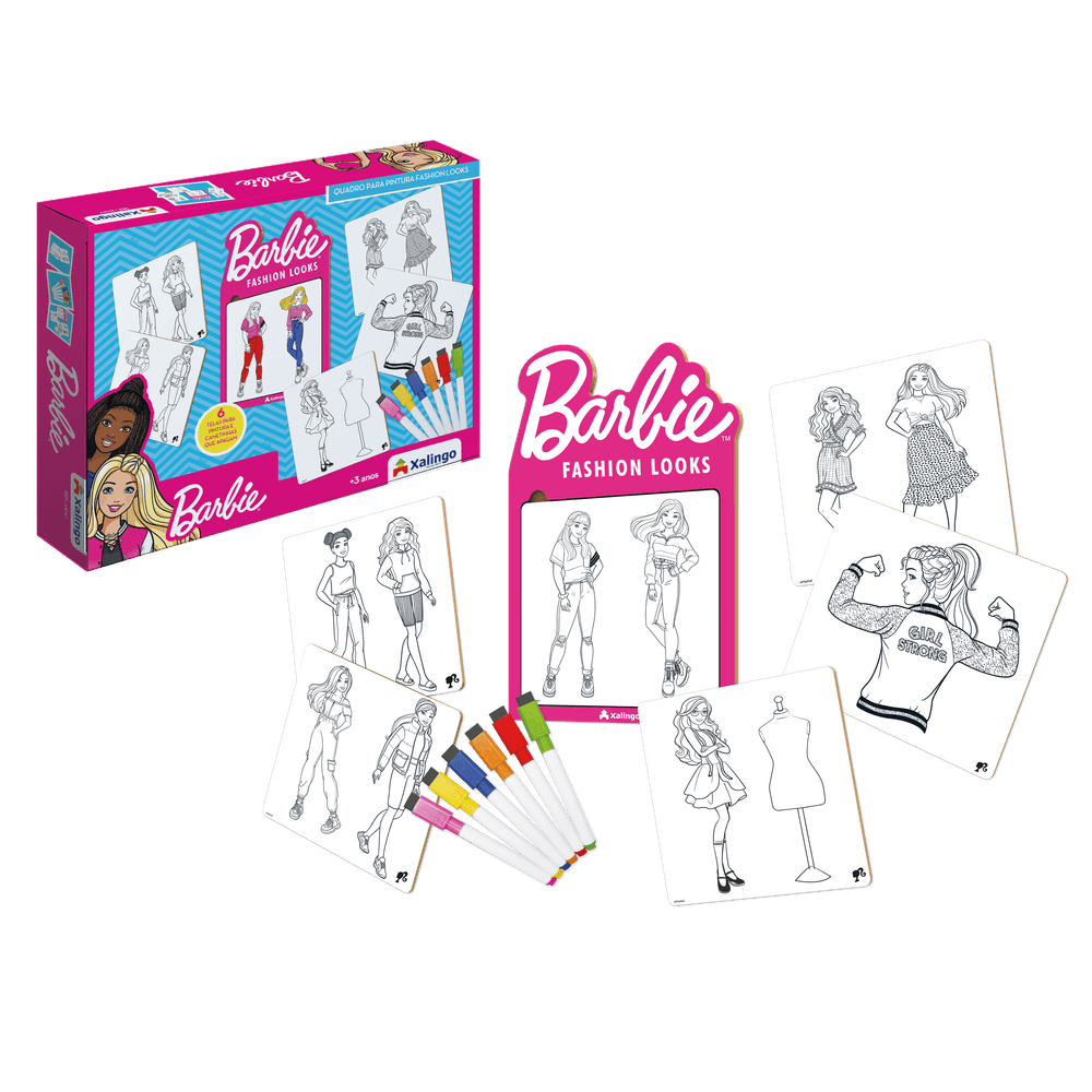 Quadro de Pintura Barbie Fashion Looks Xalingo - xalingo