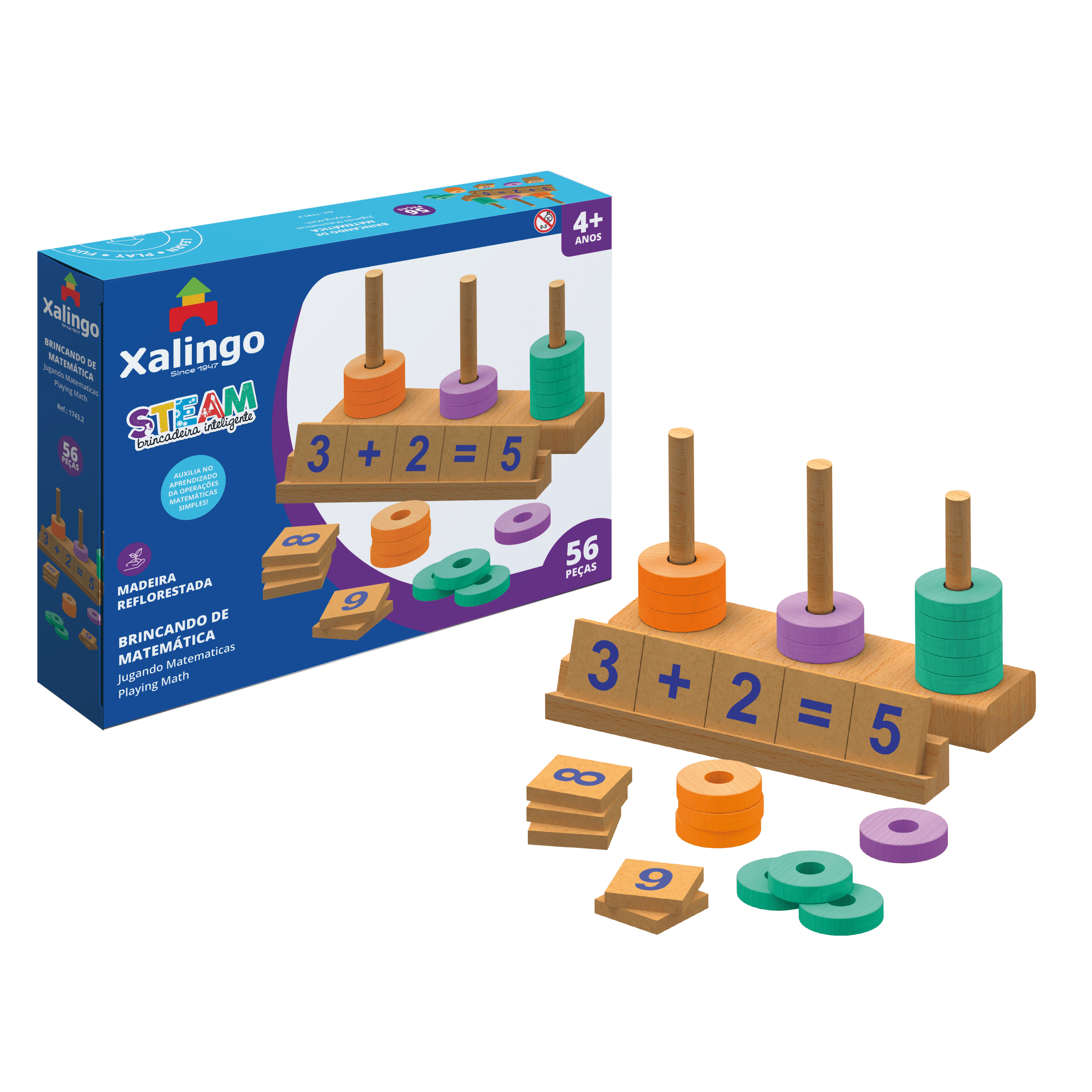 Steam Quebra-Cabeça Brincando de Matemática Xalingo