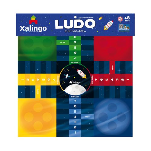 Jogo de Tabuleiro Ludo em Madeira com 16 Pinos e 1 Dado Xalingo Colorido