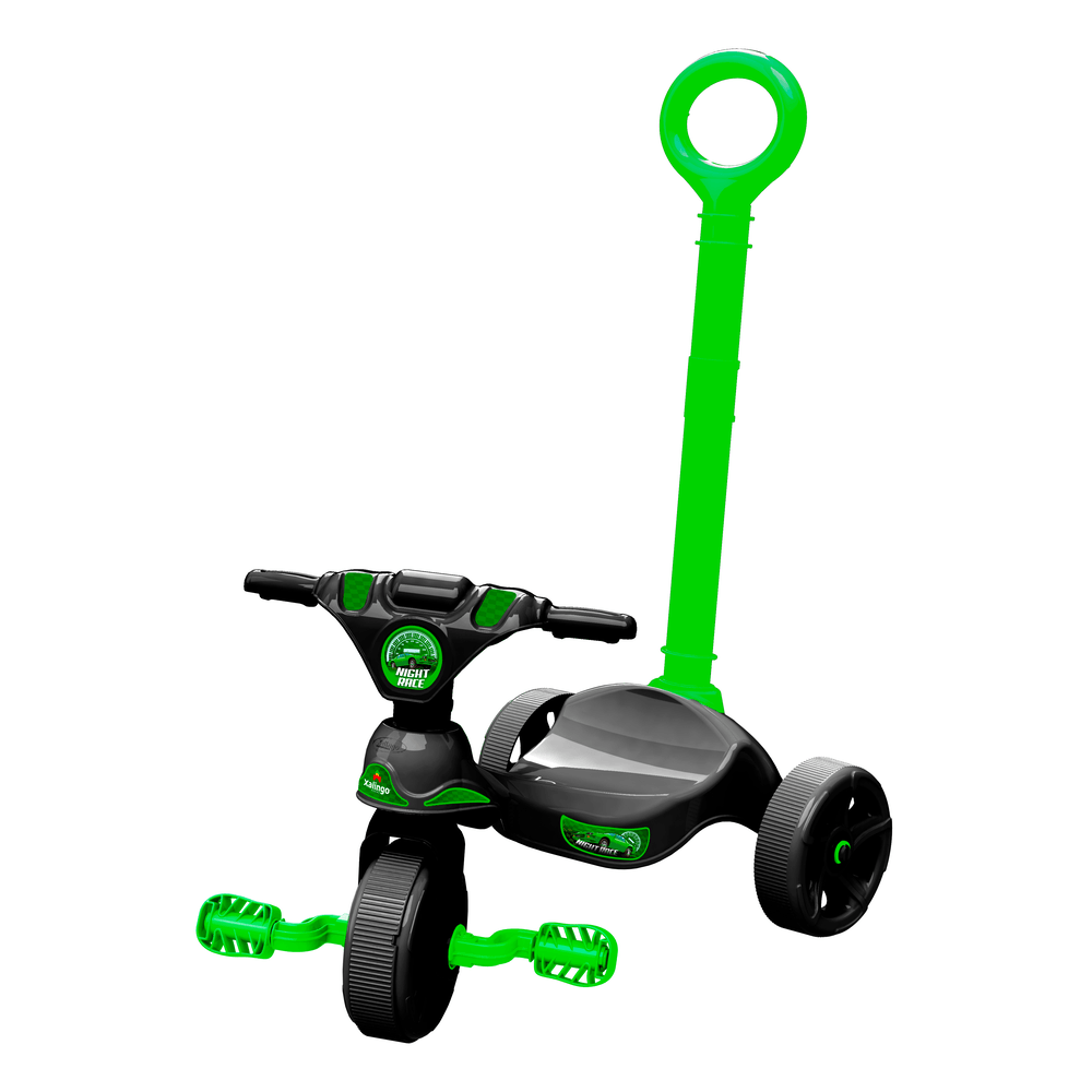 Triciclo Infantil Black Racer Green Com Empurrador Xalingo - xalingo