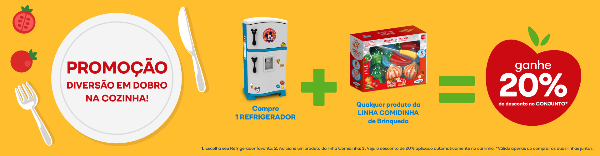 Compre refrigerador + comidinha e ganhe