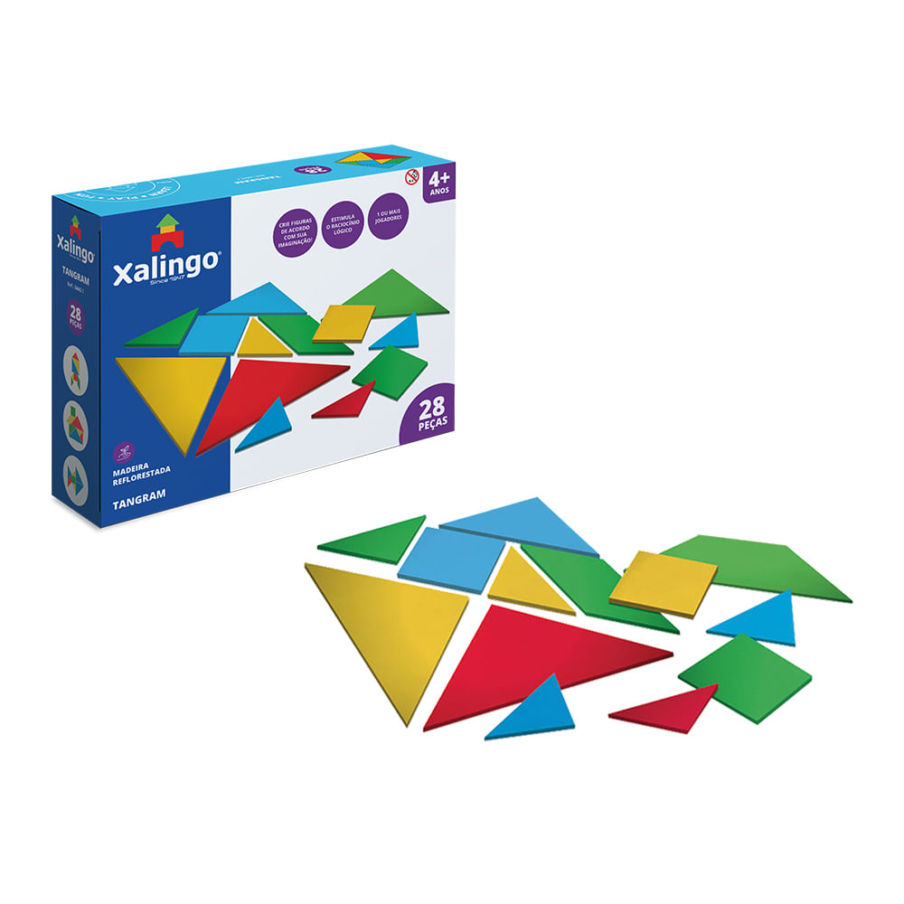 Jogo Tangram em Madeira 28 `Peças Xalingo - xalingo